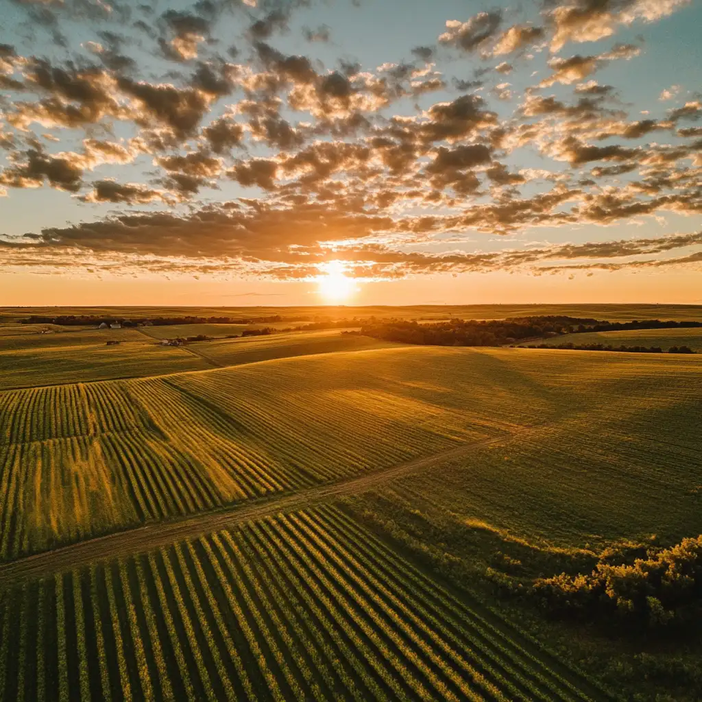 Buying Land Without Mineral Rights - landscape with sunset