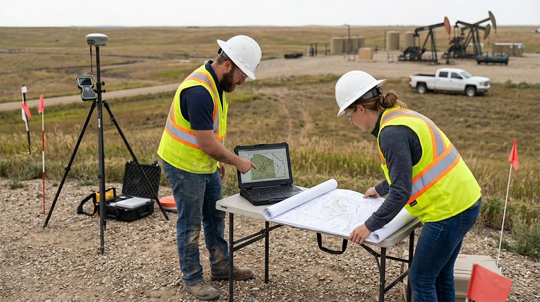 GIS-mapping-surveyors-planning-a-pipeline-route-across-North-Dakota-prairie